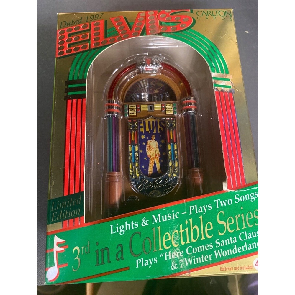 CARLTON CARDS HEIRLOOM COLLECTION ORNAMENT ELVIS RADIO LIGHTS & MUSIC 1997‎